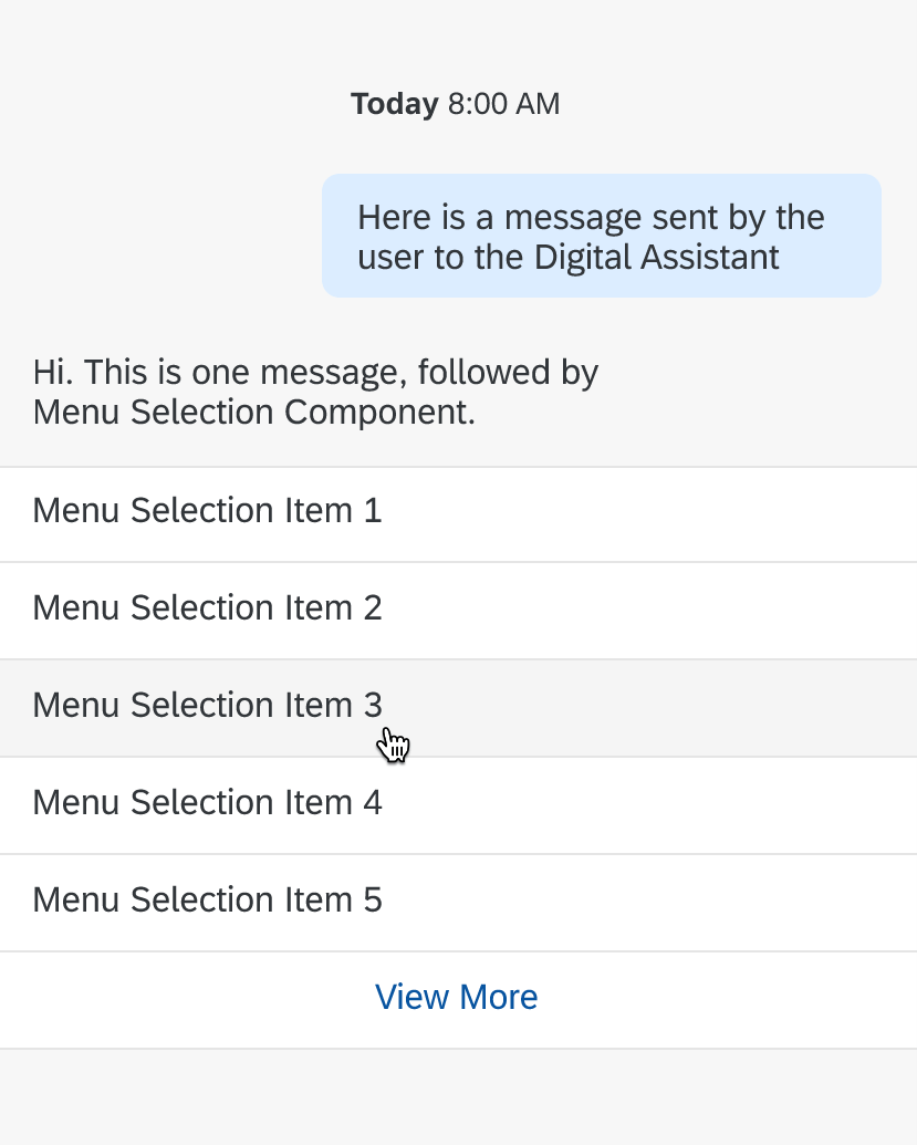 Menu Selection User Selects An Option