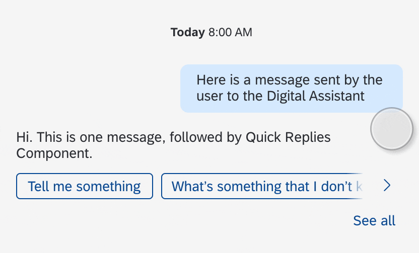 Quick Reply Horizontal Scroll Buttons