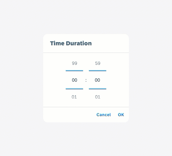 Interaction of time duration picker