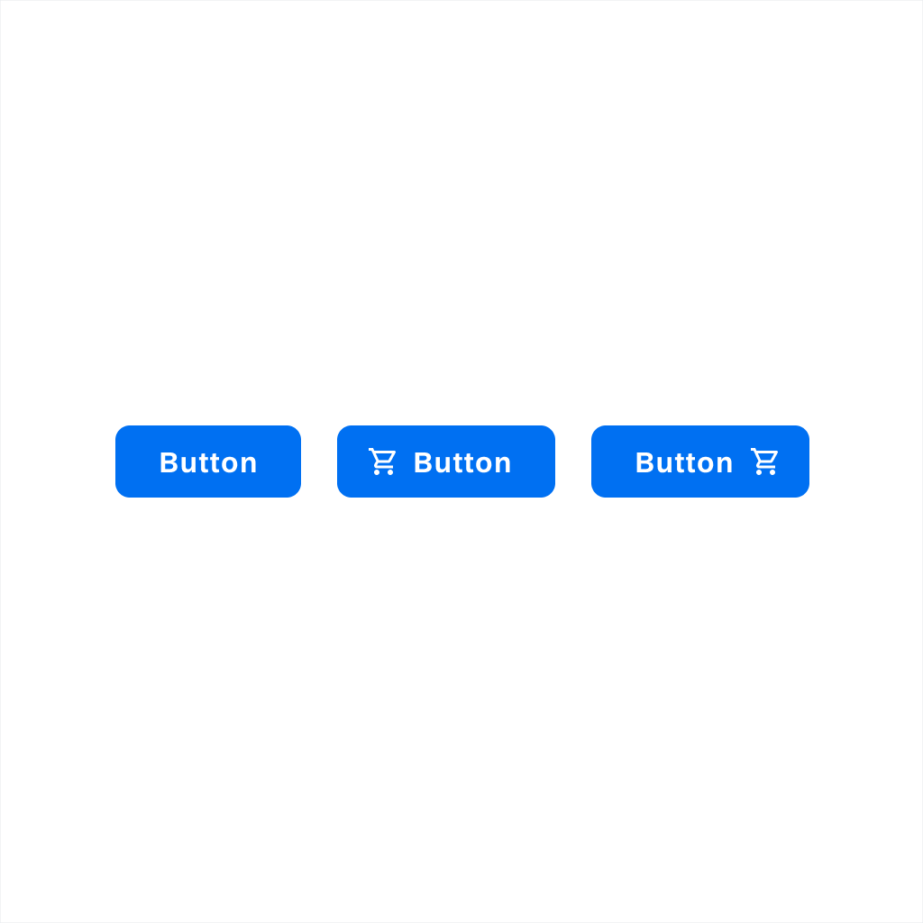 Tonal button (right), tonal button with a leading icon (center), and tonal button with a trailing icon (right)