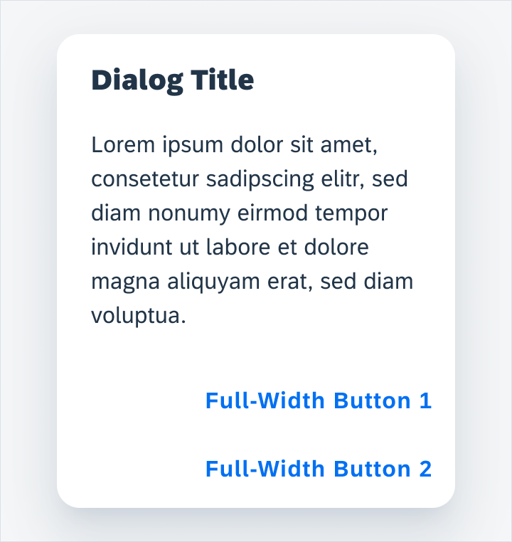 Full-width button dialog