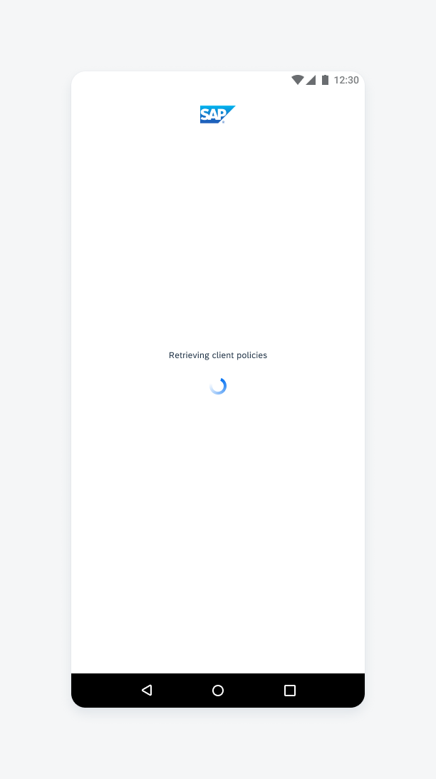 Loading page with progress indicator