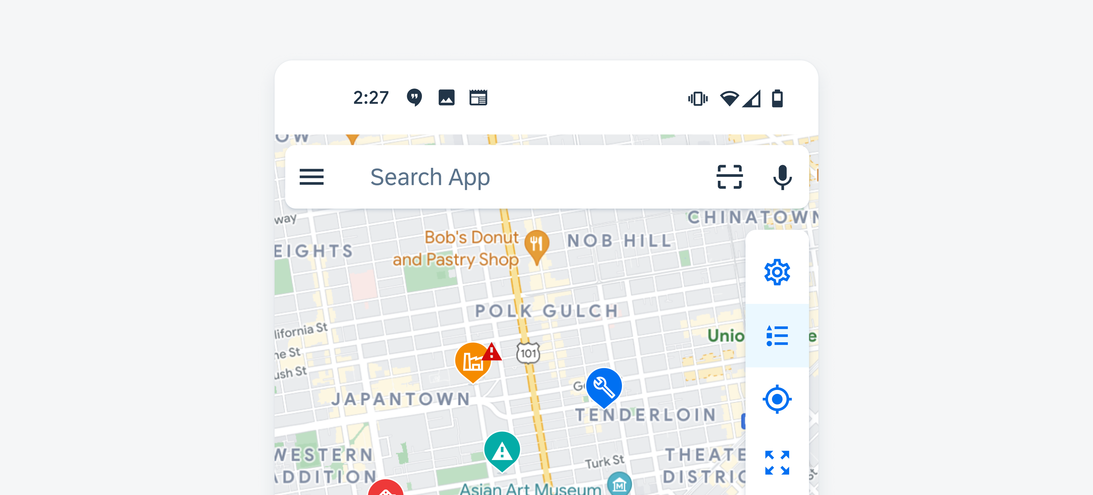 Persistent search on map