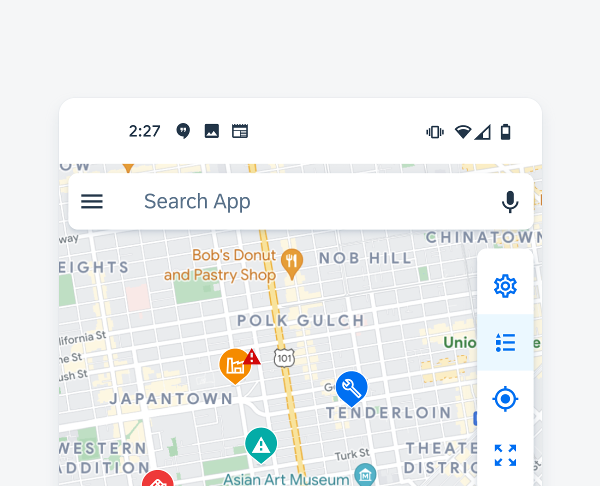 Persistent search on map