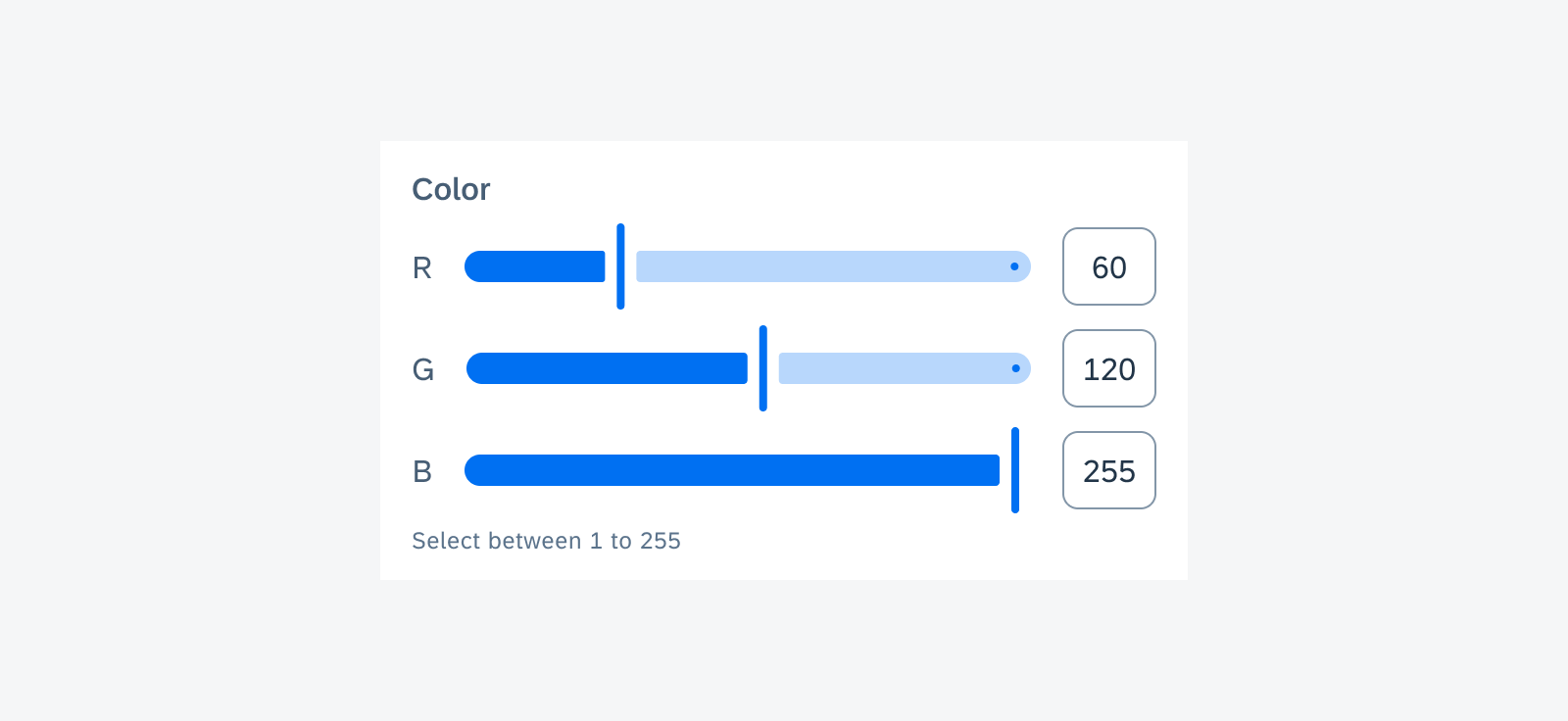 Three grouped slider form cells 