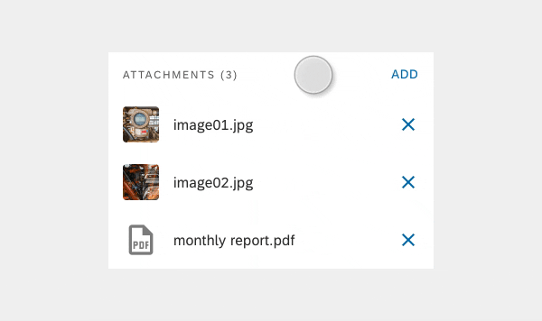 Delete attachment from the list