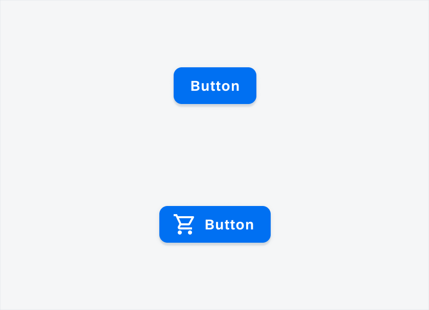 Contained button (top) and contained button with icon (bottom)