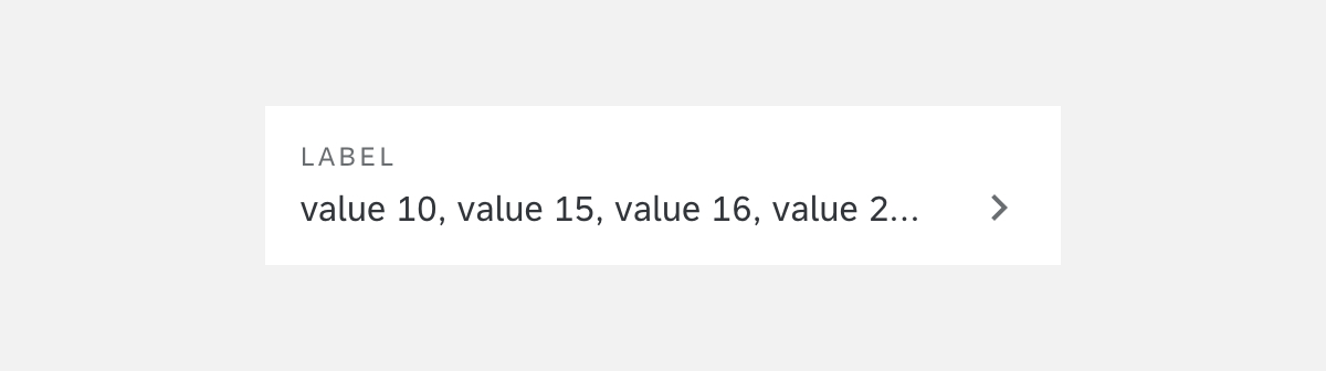 Selected values truncated at the end