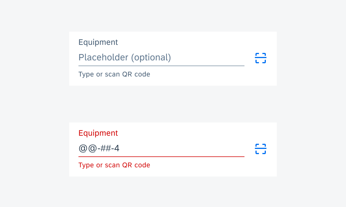 Simple property form cell with scan on mobile