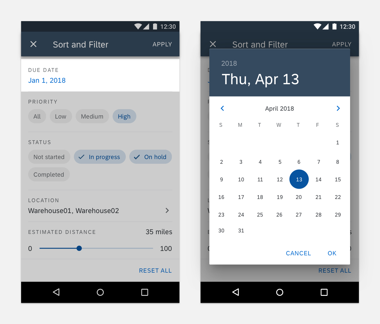 Time Picker Form Cell | SAP Fiori for Android Design Guidelines