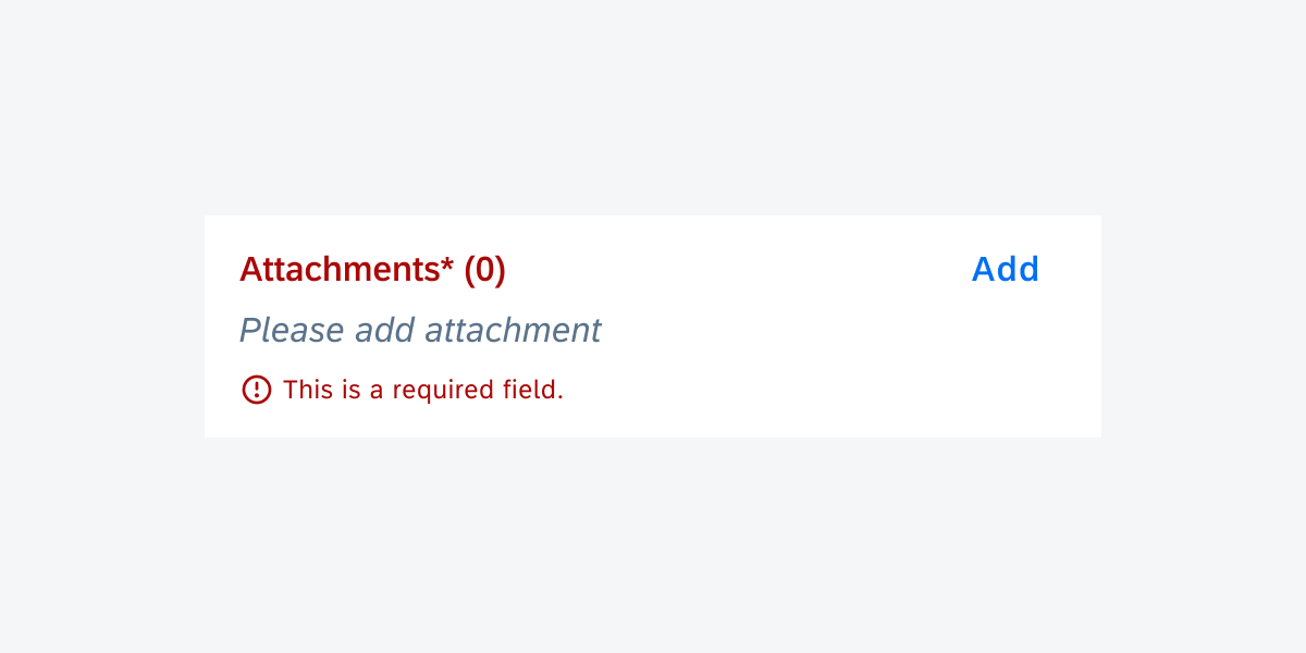 Attachment form cell in error state