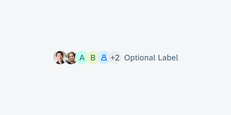 Avatar group with trailing label