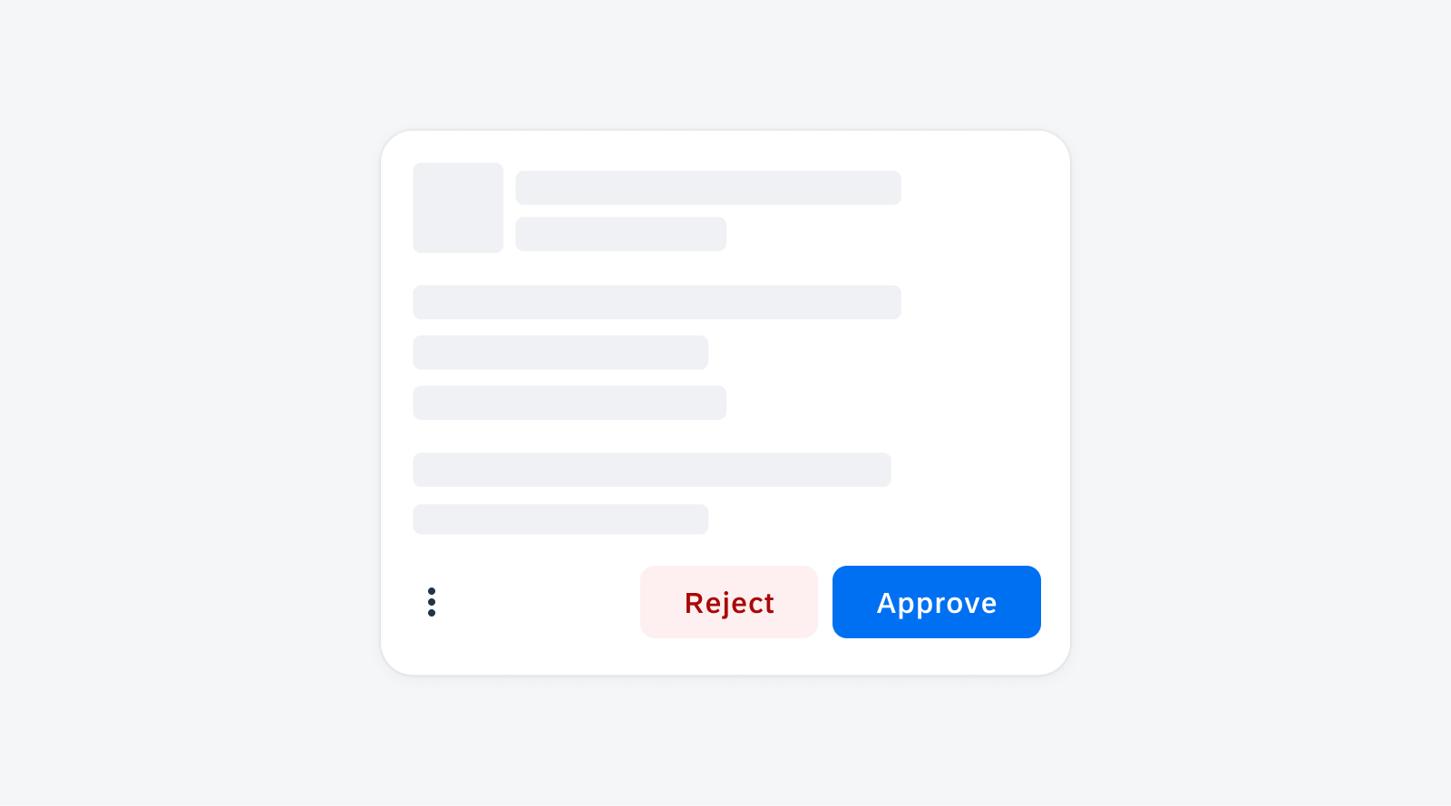 Card footer with an overflow button