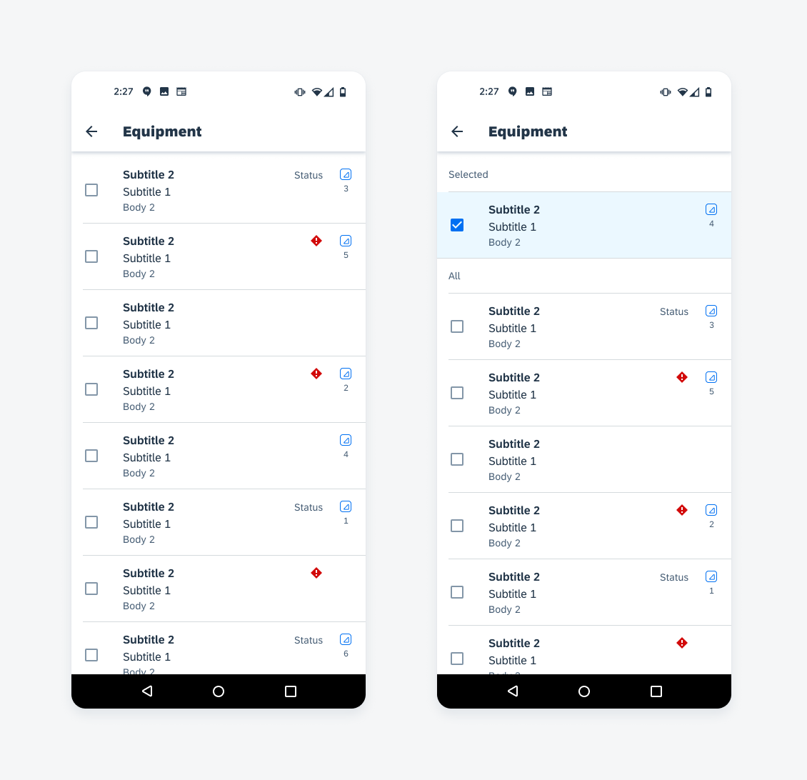 Hierarchy view as list picker on mobile