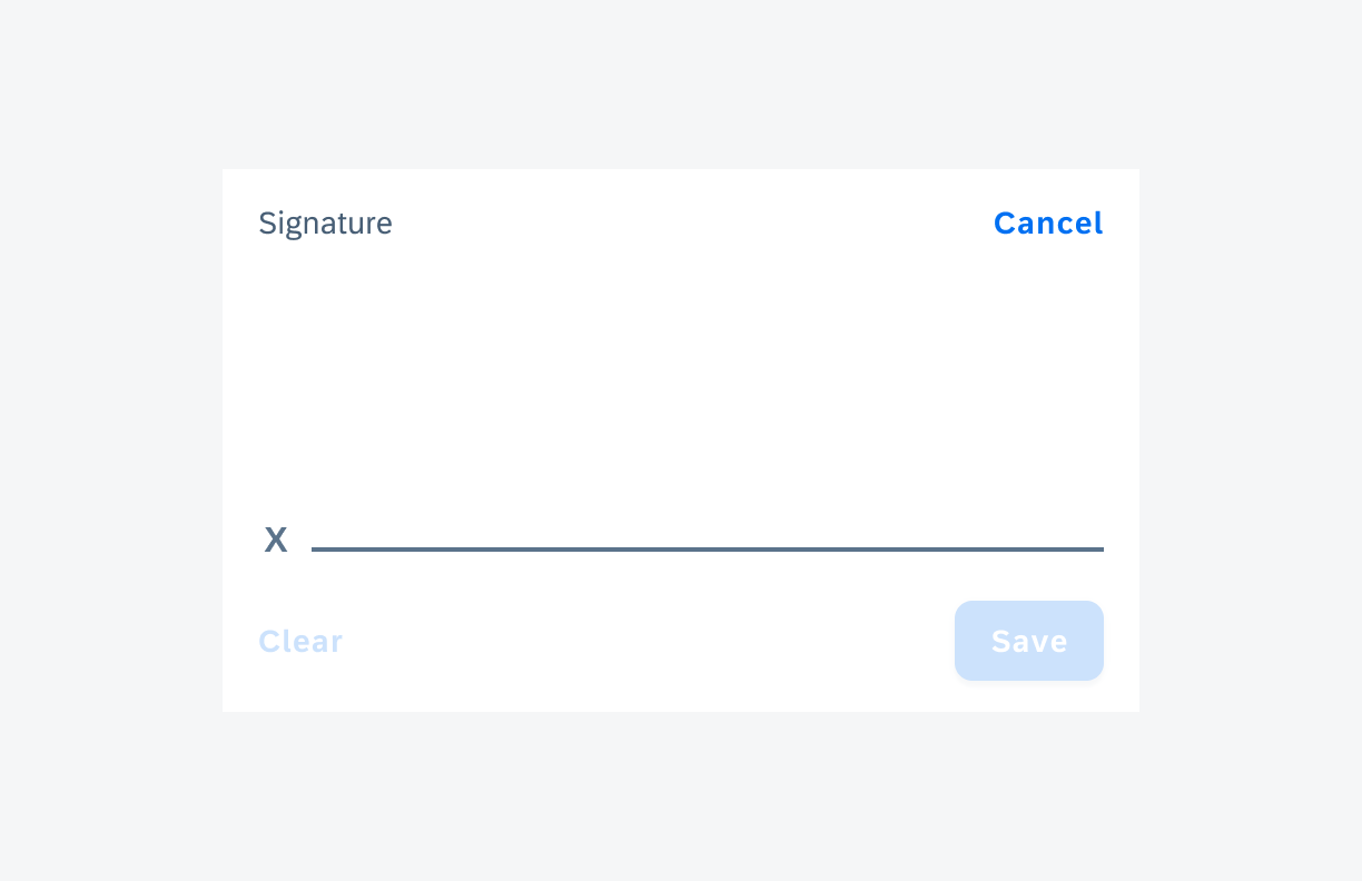 Active state of the signature capture inline on mobile