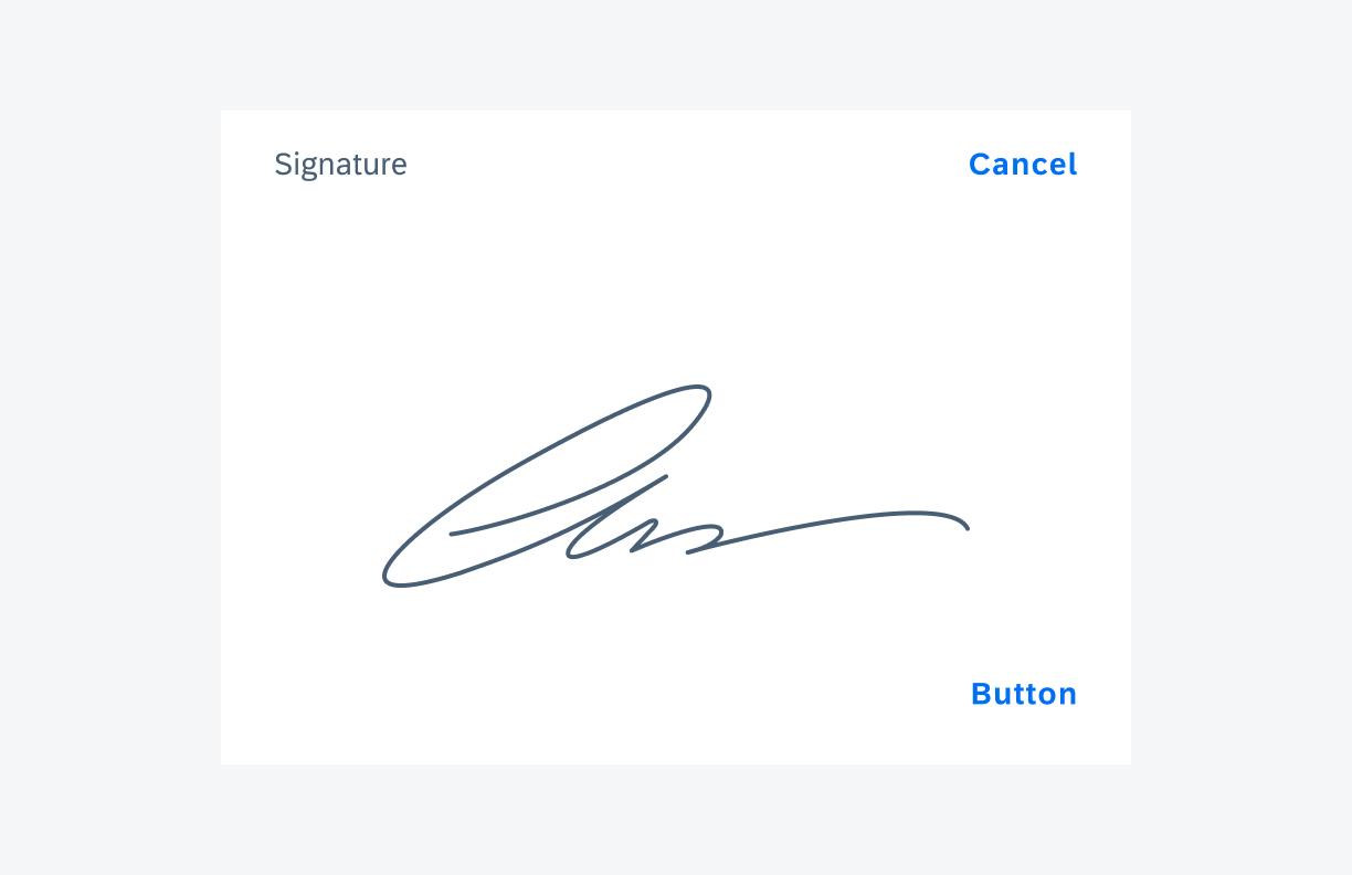 Active state of the signature capture inline on tablet
