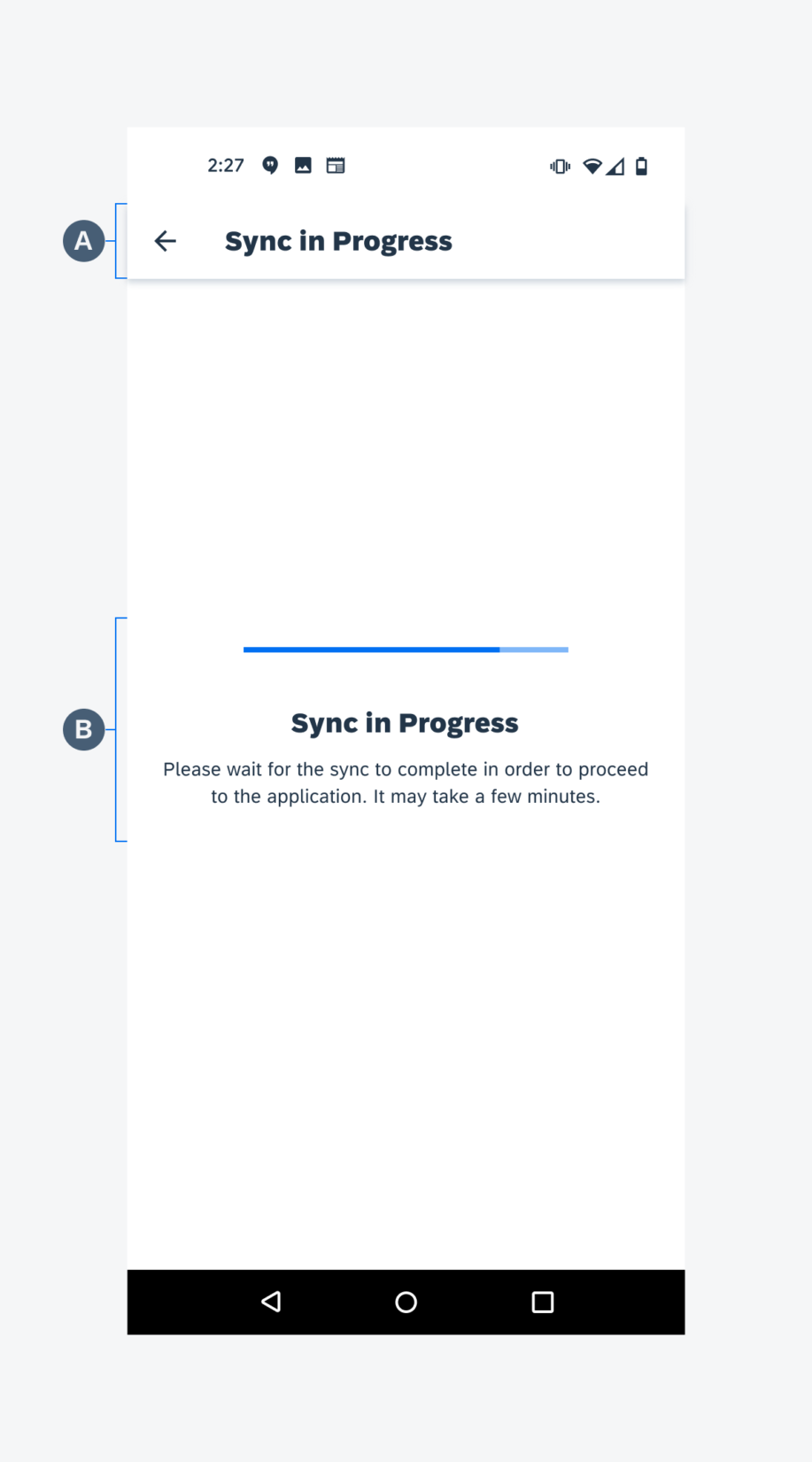 Anatomy of the sync screen