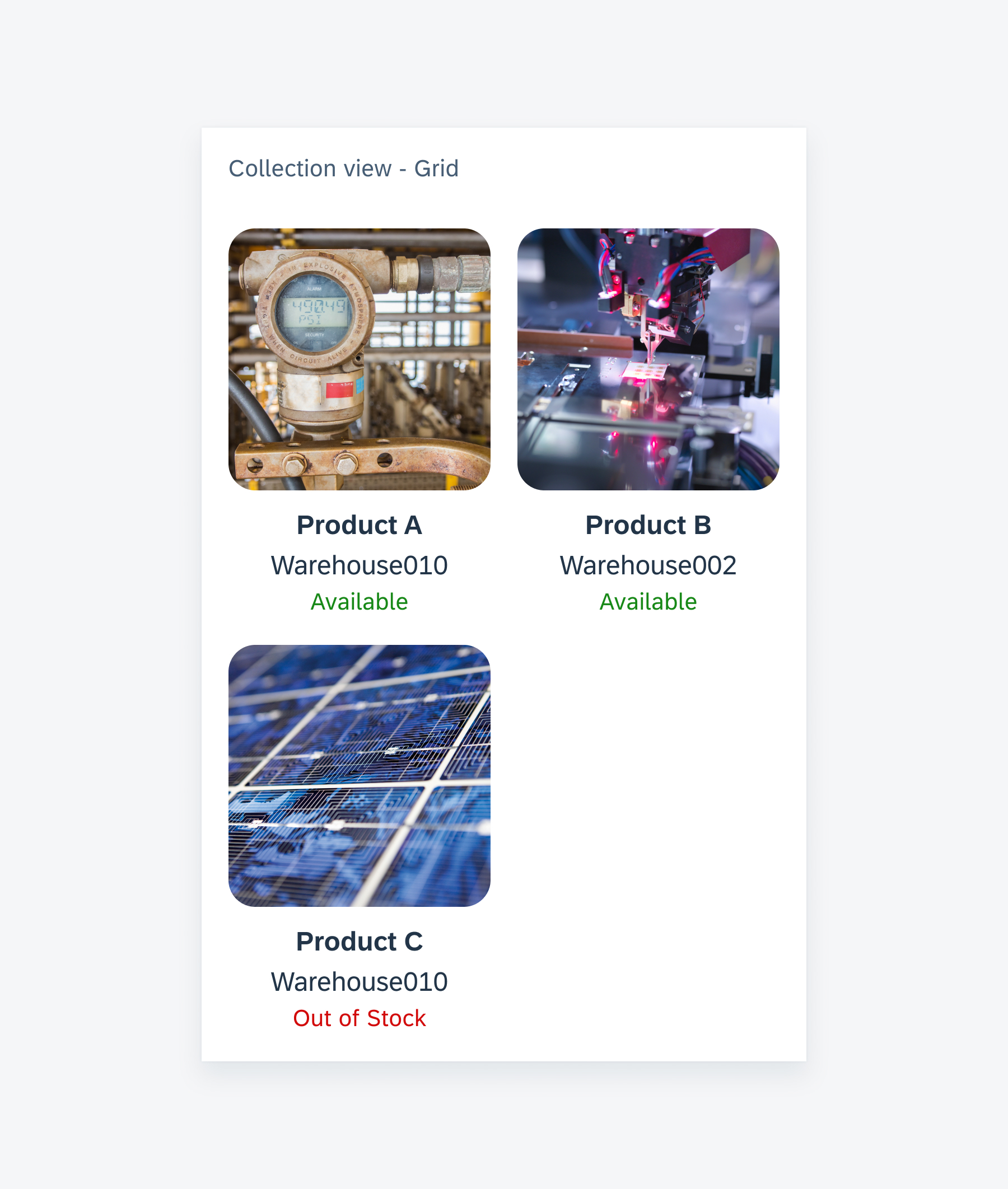 Mobile: multi-row grid collection view (products)