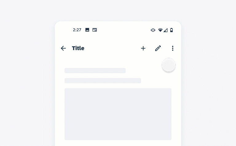 Animation of opening the overflow menu in the top app bar