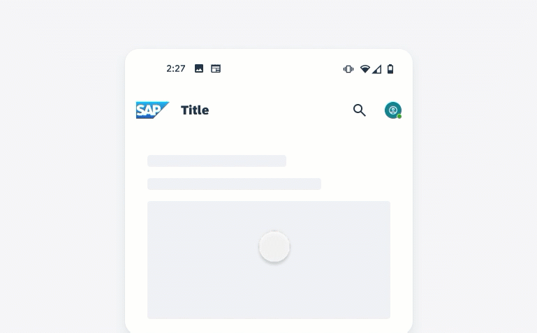 Animation of pinned small top app bar