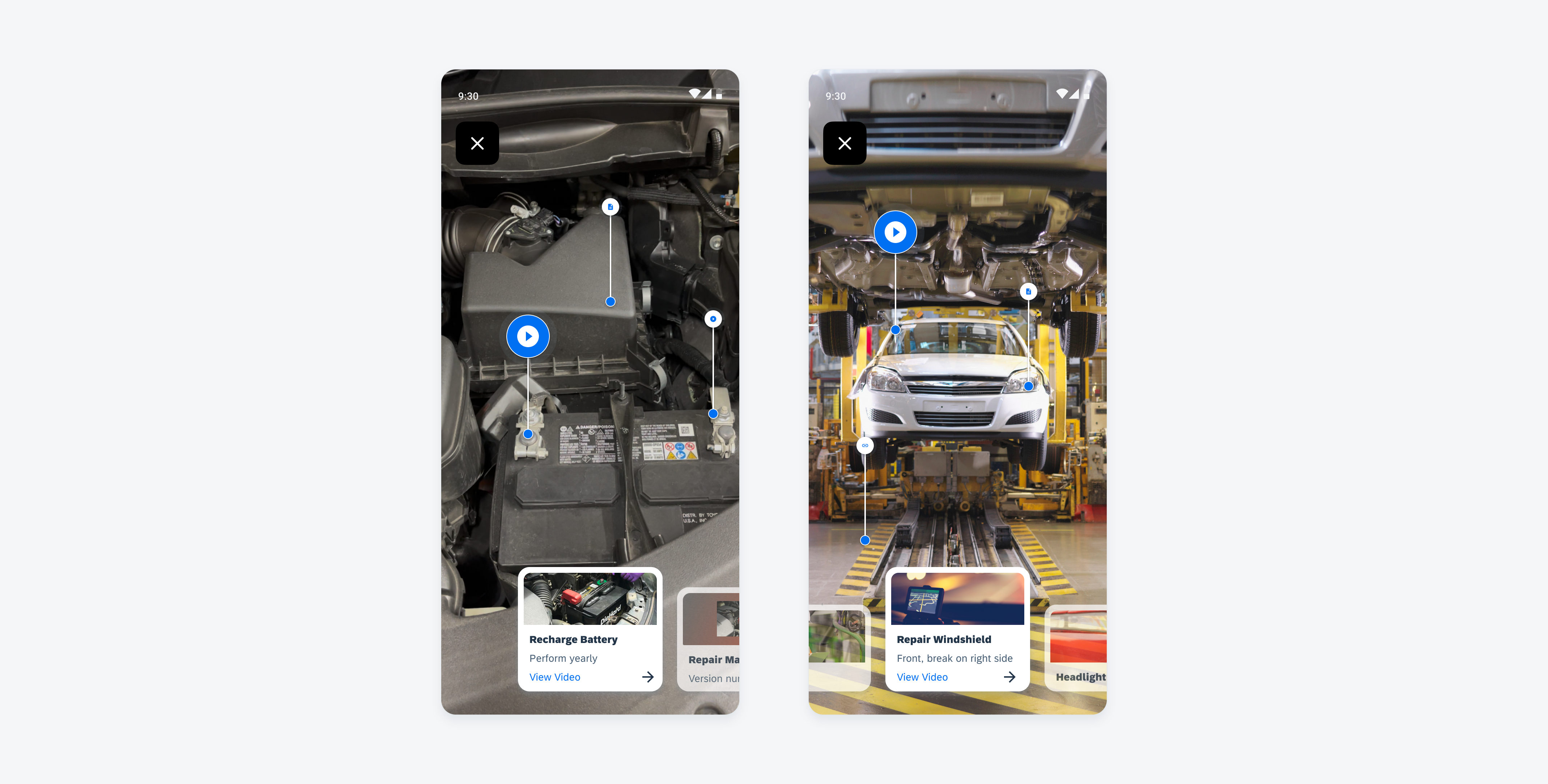 AR cards with image preview