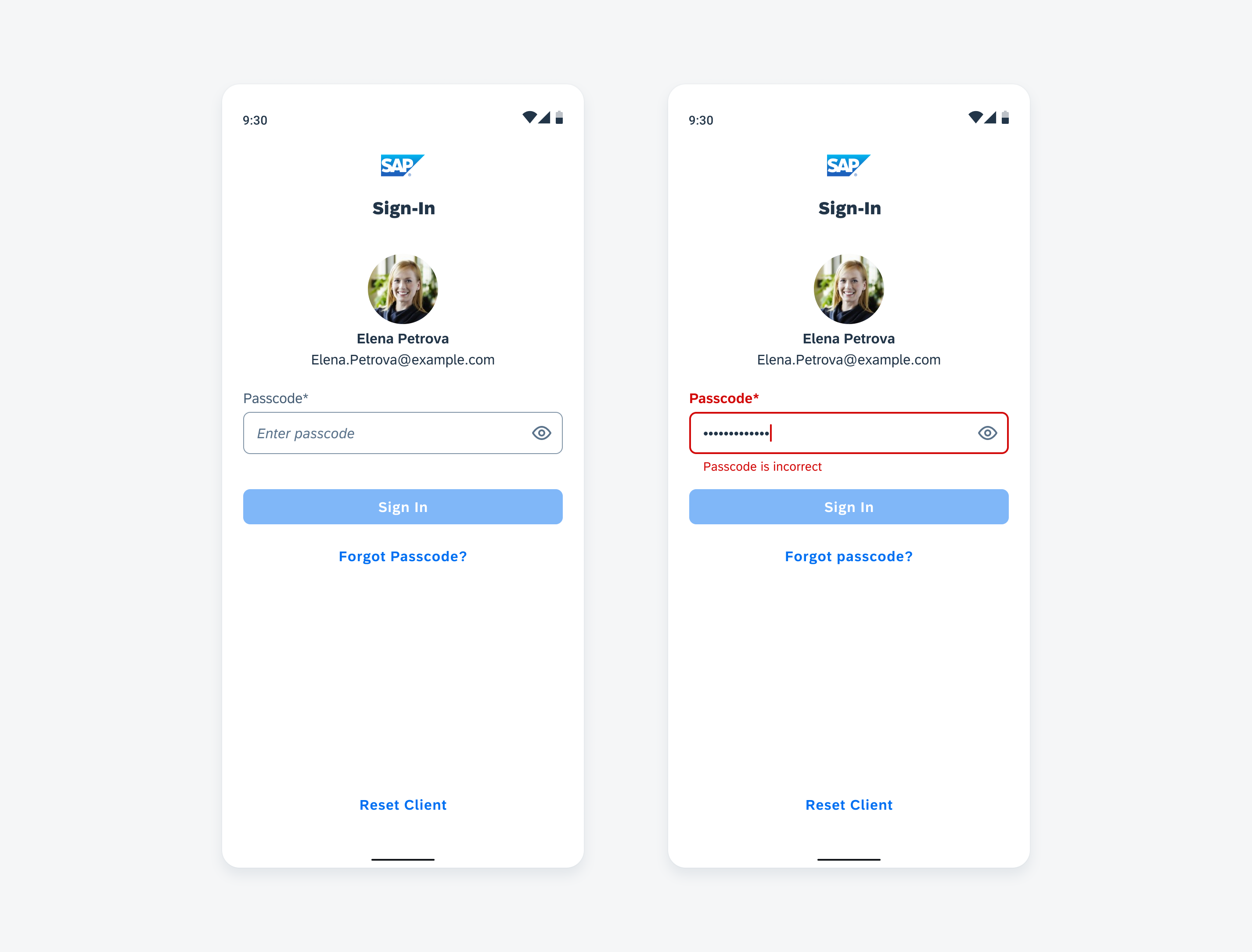 Basic authentication sign-in through account and passcode