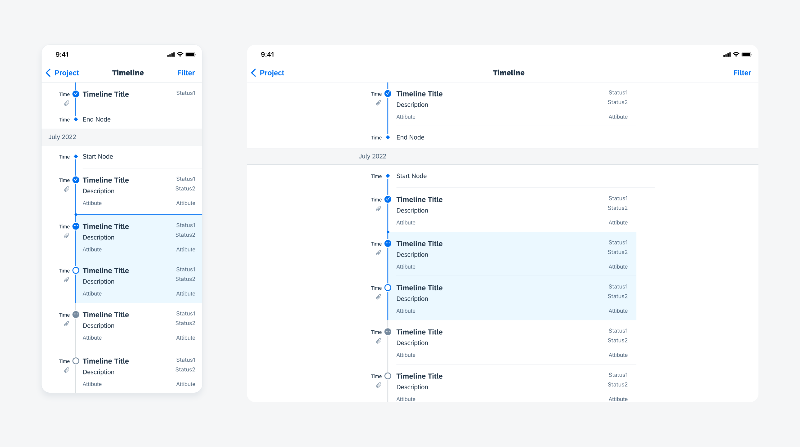 Timeline View | SAP Fiori for iOS Design Guidelines