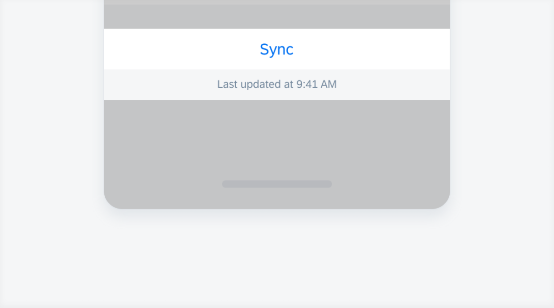 Example of a sync form cell button in setting screen