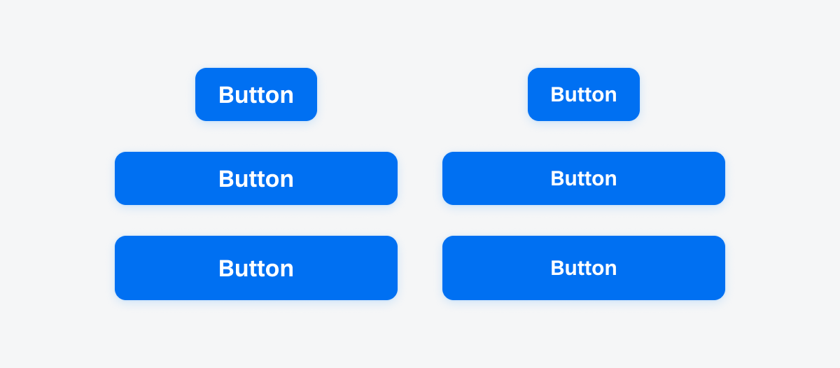 Flexible, fixed width, and Fixed size buttons from top to bottom