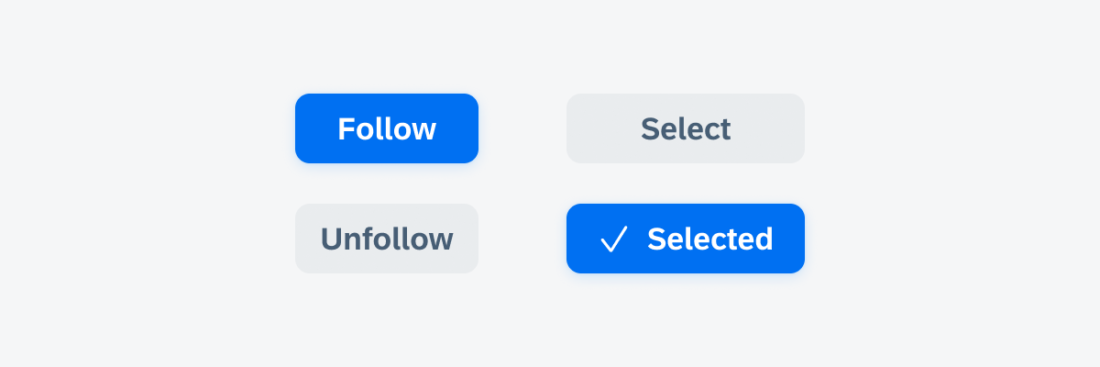 Toggle button behavior examples of 