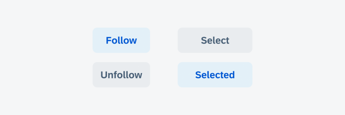 Toggle button behavior examples of 