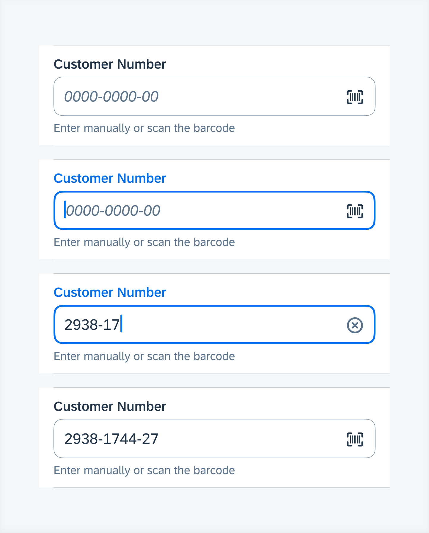 Examples of text field form cell with an icon