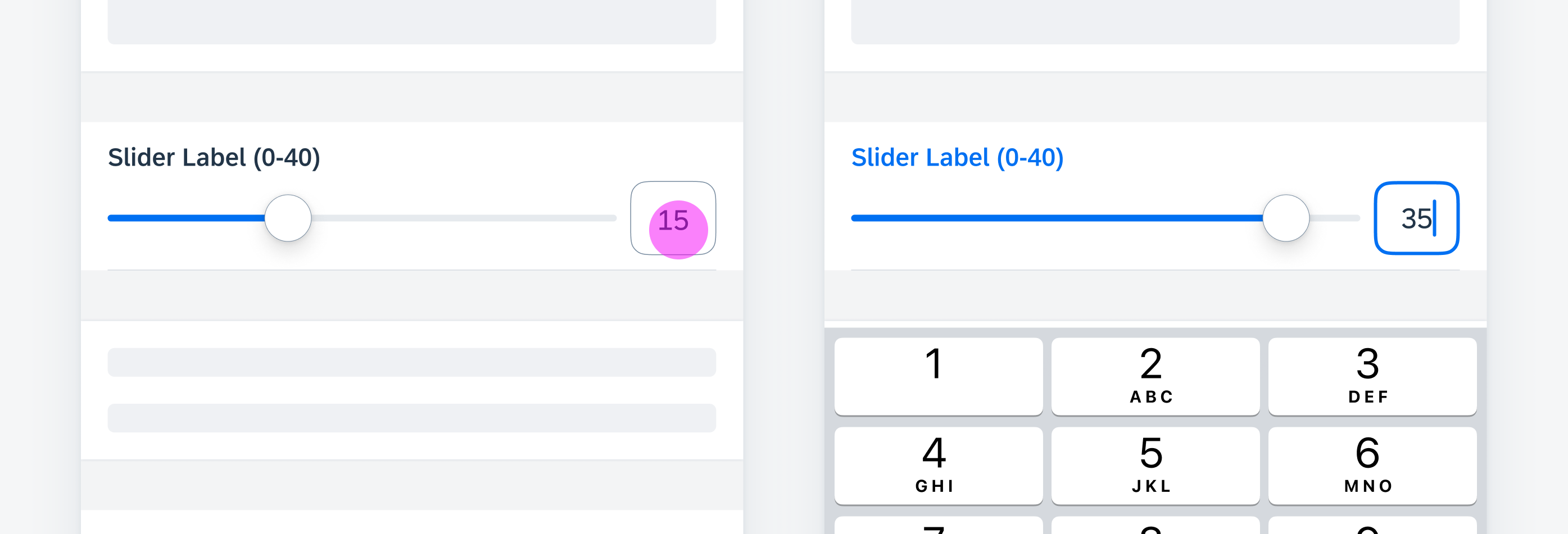 Tapping the value input field to trigger keyboard