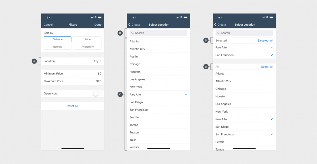 List Picker | SAP Fiori For IOS Design Guidelines