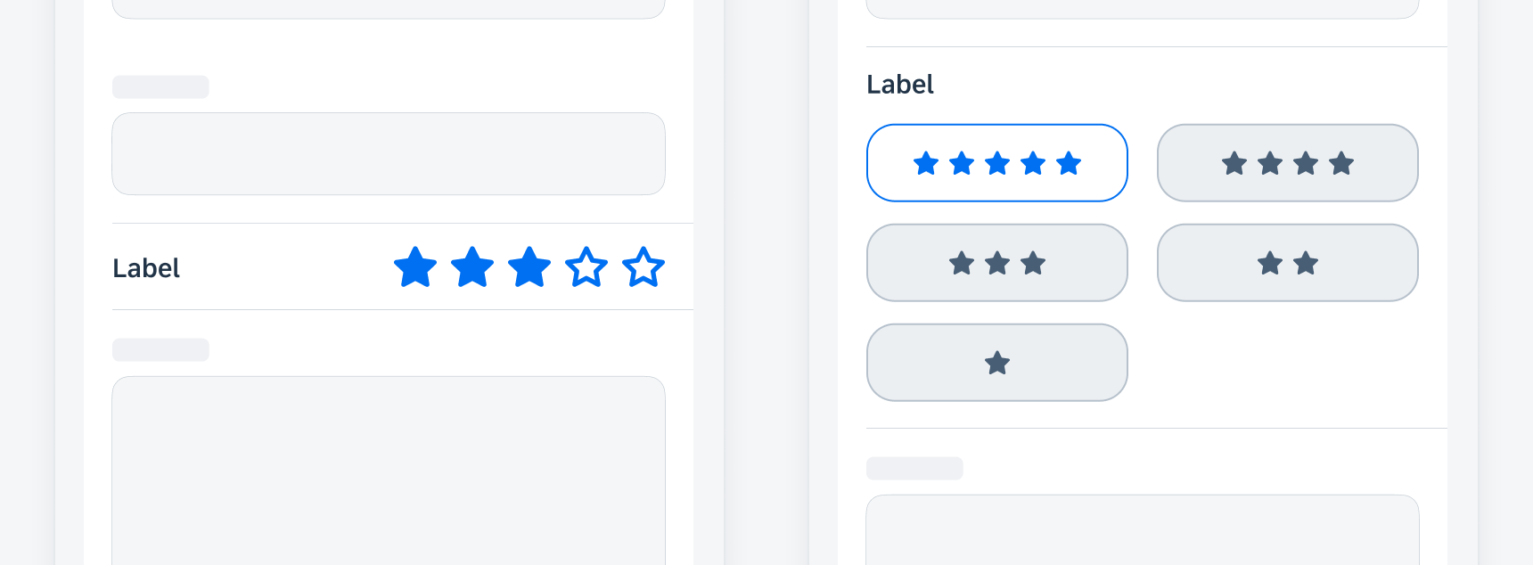 Different uses of rating controls