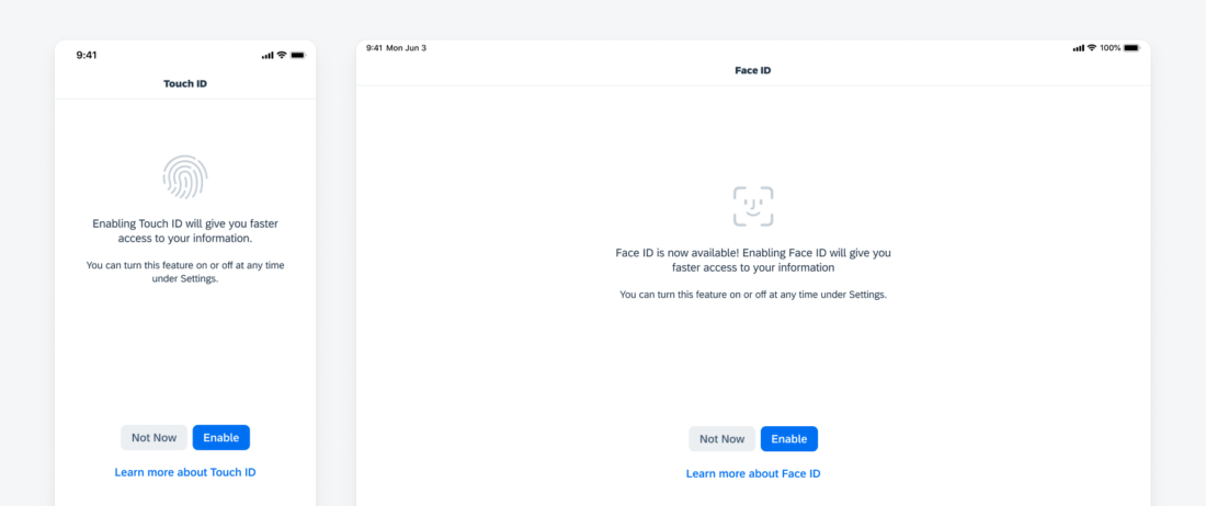 Biometric authentication examples