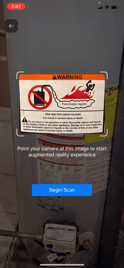 AR annotations flow with coaching, scanning and matched scan view