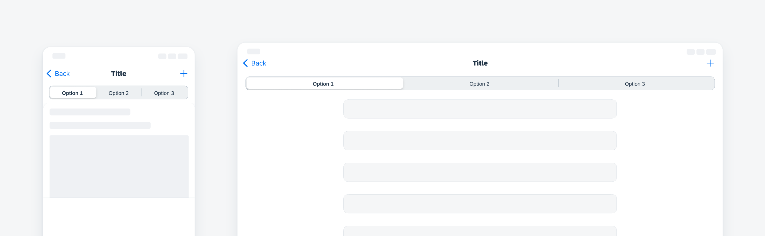 Segmented control with navigation title