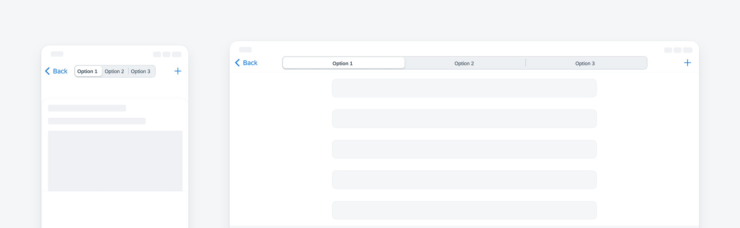 Segmented control without navigation title