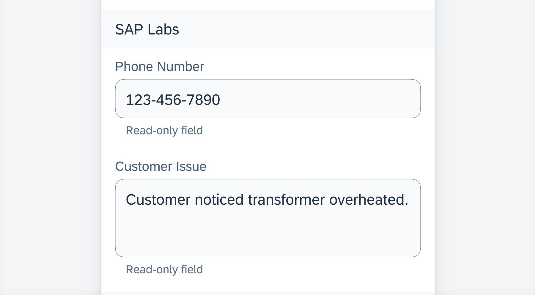 Example of Text Input Form Cell