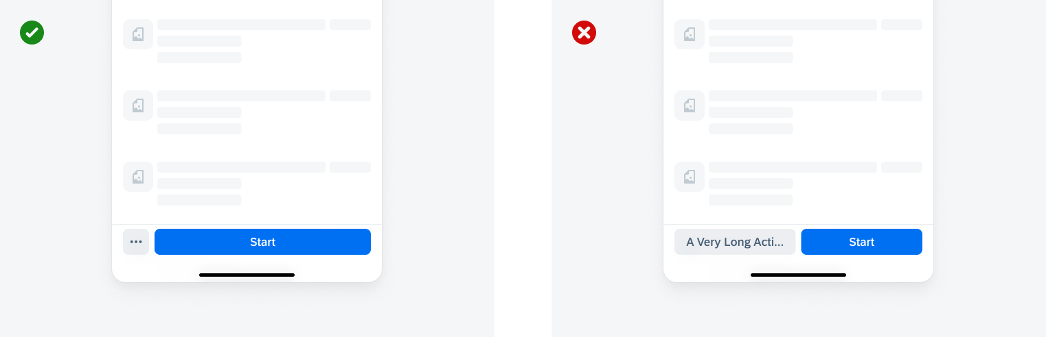 An overflow button should also be used when both buttons do not fit into the toolbar’s width