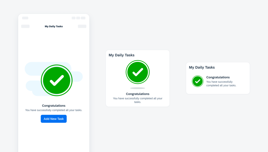 “Task complete” success state example.