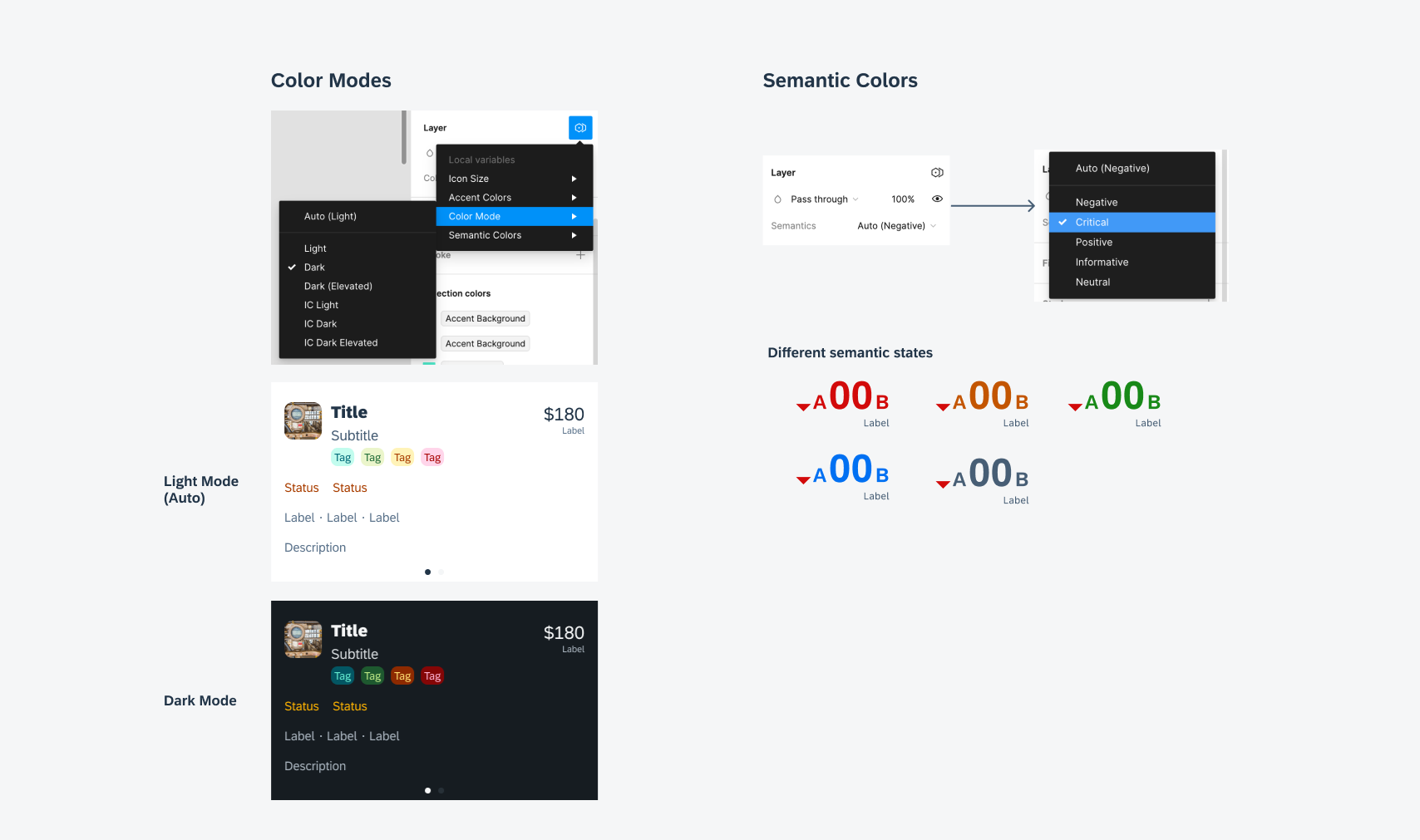 How to use variables for switching color modes 