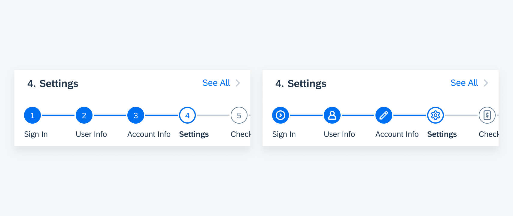 From left to right: numeric nodes and icon nodes