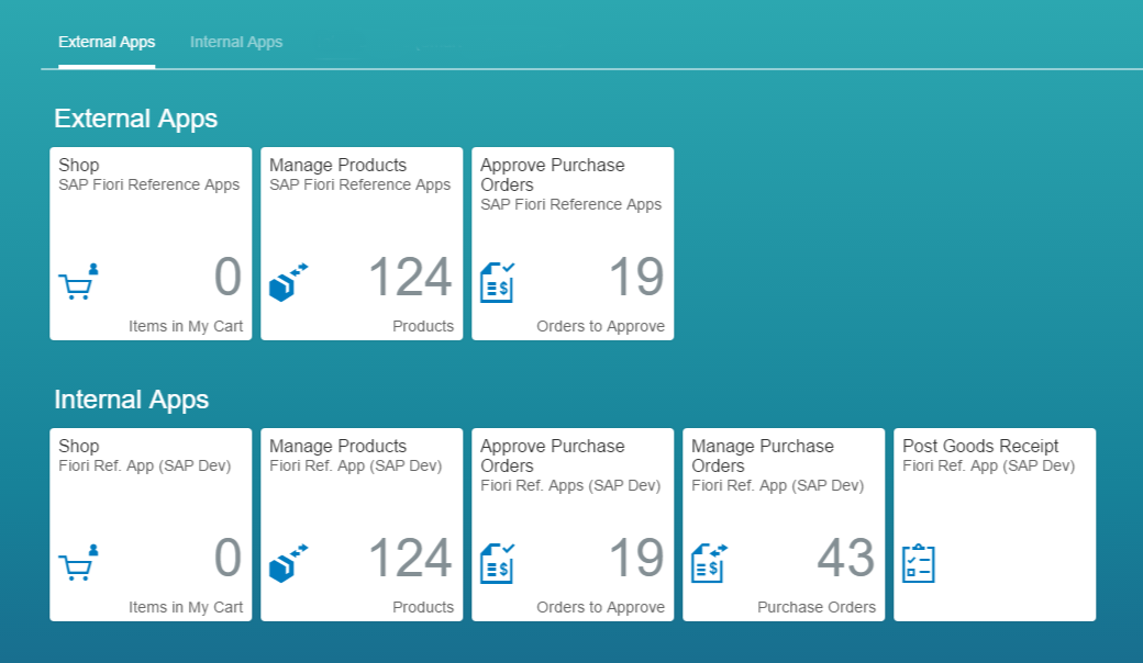 SAP Fiori launchpad home page shown on desktop