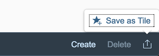 Save as Tile from Footer Toolbar