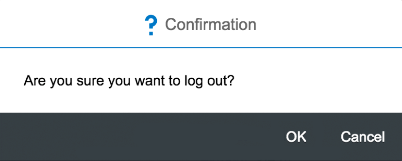 The logout confirmation dialog