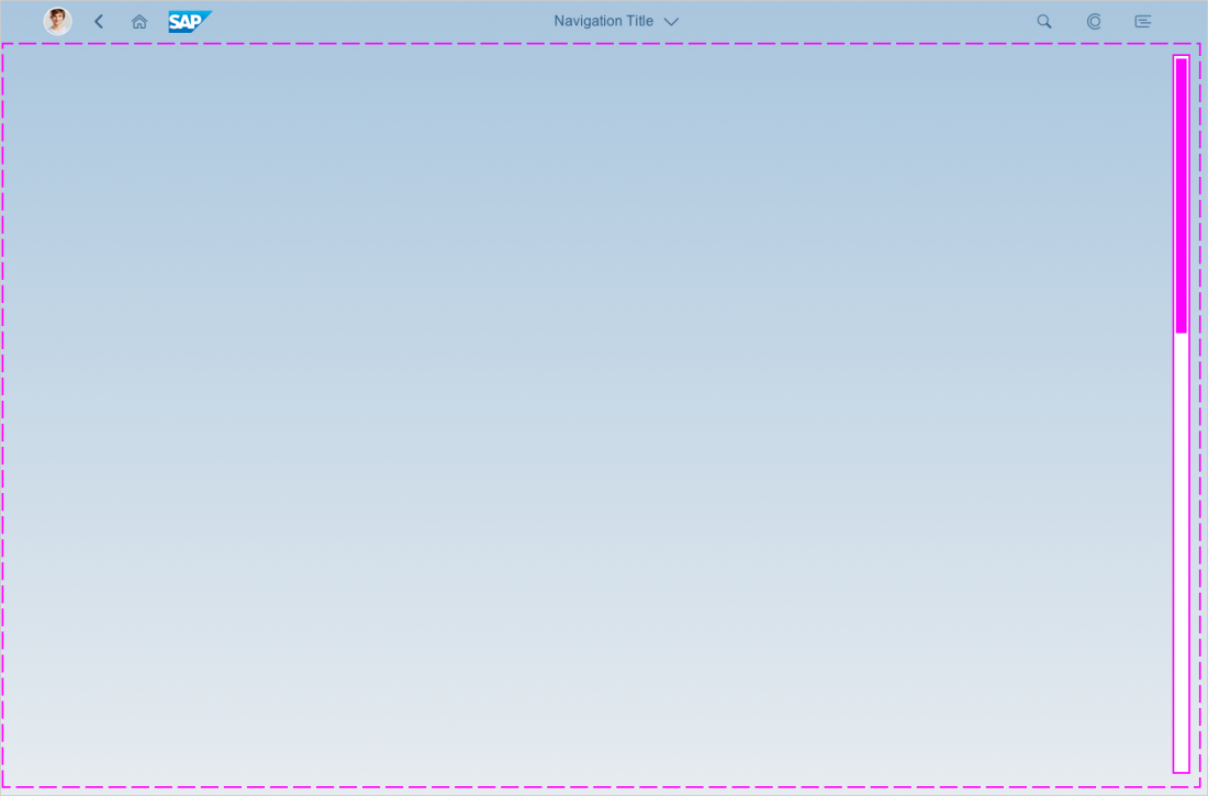 Full screen layout - Single scrolling area