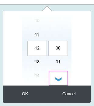 Date/time input – Scrolling by arrows
