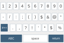 Input type number – Keyboard layout on a smartphone